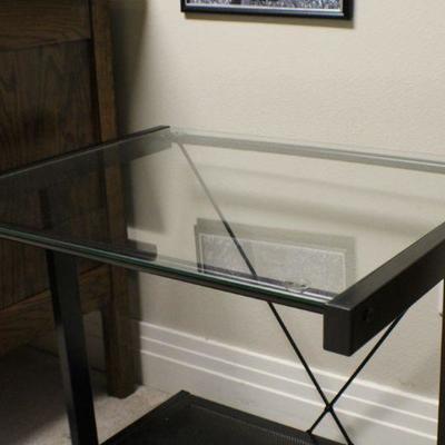 Lot 174: Metal and Glass Side Table 