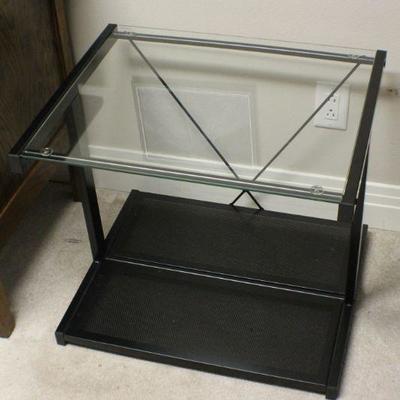 Lot 174: Metal and Glass Side Table 