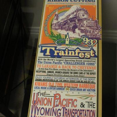 Lot 176: Railroad Model Trains, Track Section, Coaster and Posters
