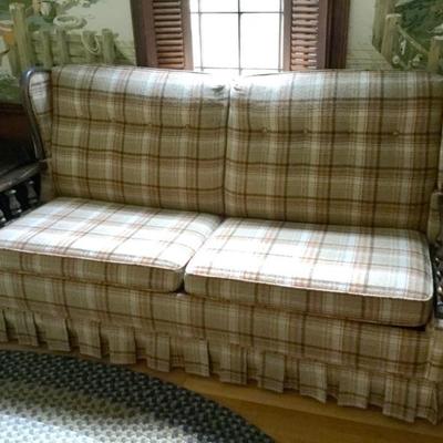 Vintage Sleep Sofa Pull out Couch Plaid