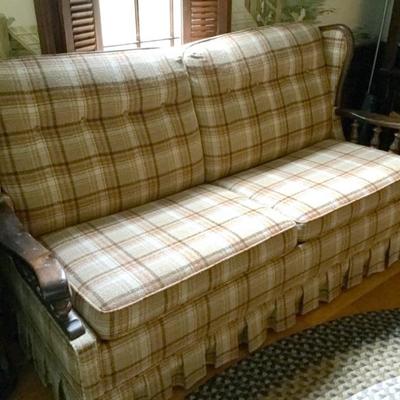 Vintage Sleep Sofa Pull out Couch Plaid