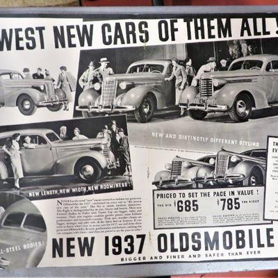 Vintage 1937 Oldsmobile Eight Magazine Advertising of New Car Company 21x13