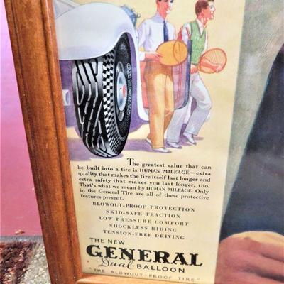 Vintage GENERAL TIRE Car Magazine Ad  Framed
