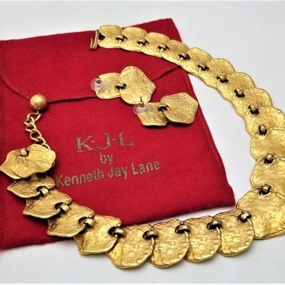 Lot #1   Kenneth Jay Lane Gold Tone Necklace/earring set