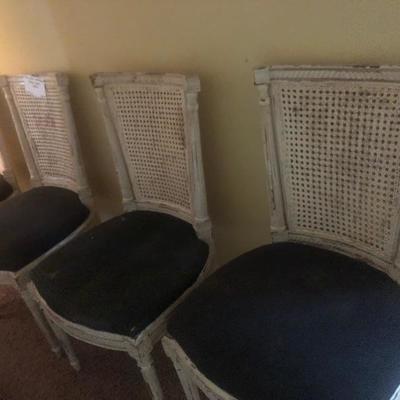 4 Rustic while chairs 