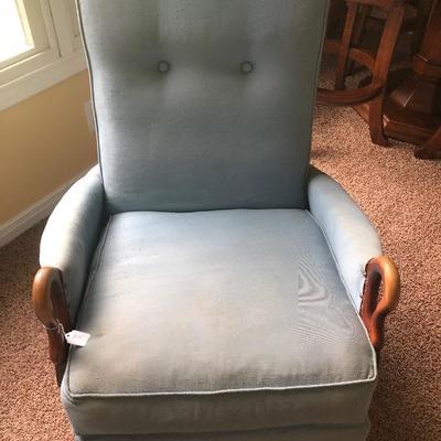 Blue Padded rocking chair 