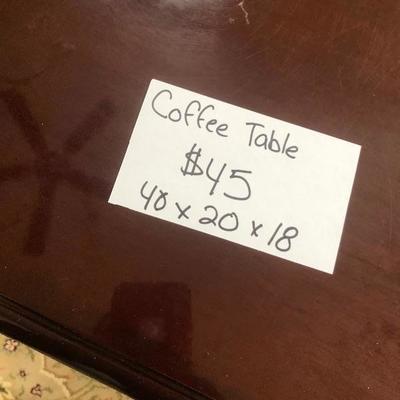 Dark wood coffee table 