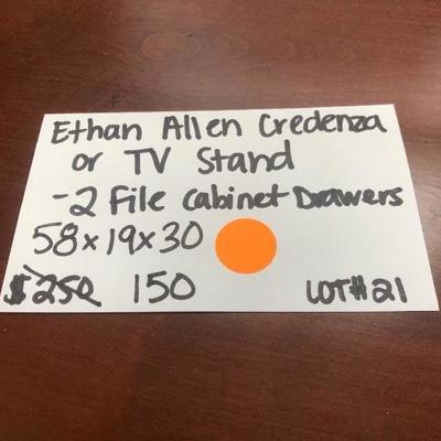 ETHAN ALLEN TV STAND/CREDENZA 