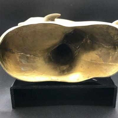 Brass Dolphin Statue sculpture, hollow, very heavy, pair of dolphins jumping in tandom