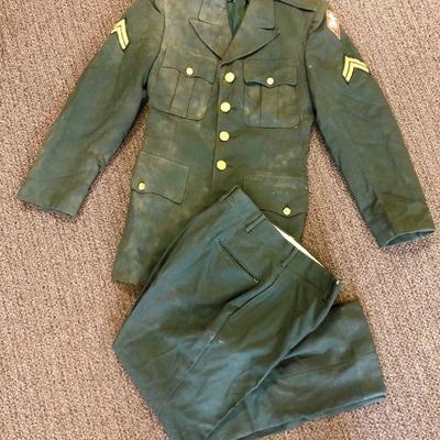 Vintage Military Uniform Jacket and Pants