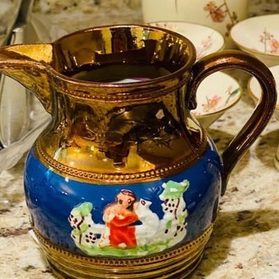 Vintage Small Gold Pitcher - Asian