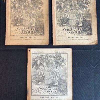 3 Early 1900s Agriculture Almanacs 