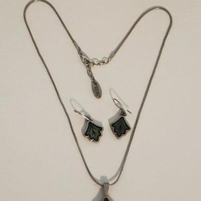 Lot 2: Danforth Fine Pewter Necklace and Earrings Set