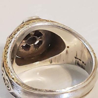 Lot 3: Mens Irish Sterling with Gold overlay Ring