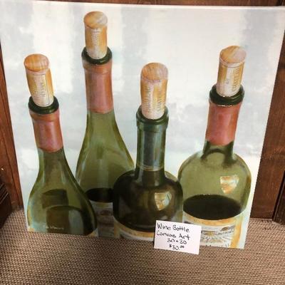 Wine bottle art on canvas 