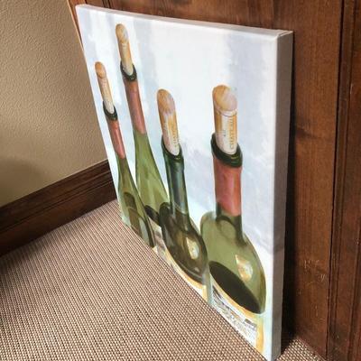 Wine bottle art on canvas 
