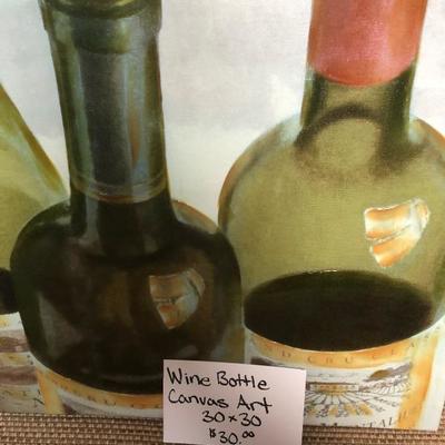 Wine bottle art on canvas 
