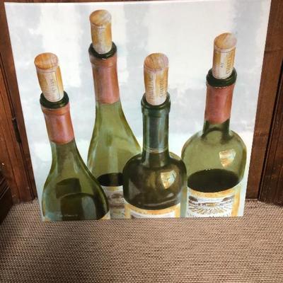 Wine bottle art on canvas 