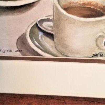 Lot #17  New Orleans Coffee and Beignets print - by Jan Bagwell