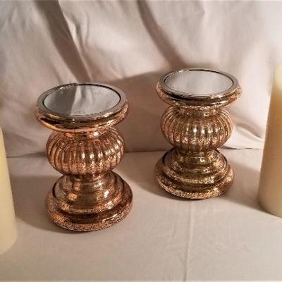Lot #18  Nice pair of light-up candlesticks w/2 Luminaire candles - works