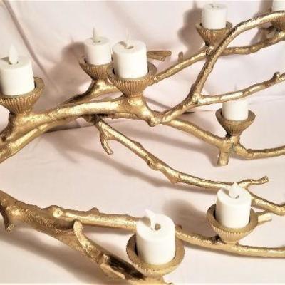 Lot #19  Heavy Decorative Metal Candle Branch with 10 battery operated candles