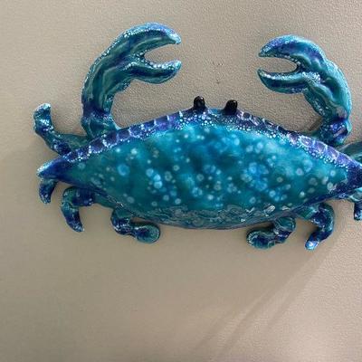 Hand Painted Crab, blue