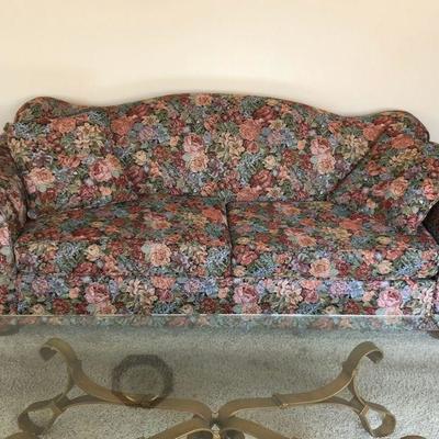 Colorful Floral Tapestry Couch, roses