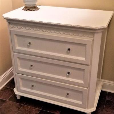 Lot #42  Contemporary Three Drawer Chest - Shabby Chic