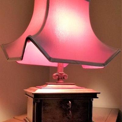 Lot #57  Nice little Table Lamp with Pagoda Shade
