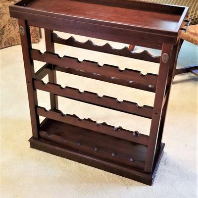 Lot #63  Wooden Wine Rack with Removable Tray