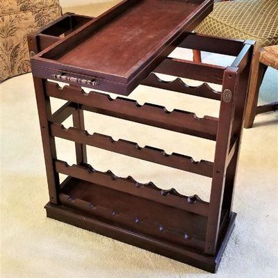 Lot #63  Wooden Wine Rack with Removable Tray
