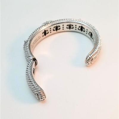 Lot #109  Sterling Silver Cuff Bracelet - Judith Ripka - set with CZs - heart motif