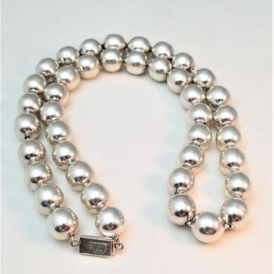 Lot #110  Sterling Silver Bead Necklace
