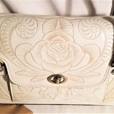 Lot #113  Patricia Nash Tooled Leather Handbag with original bag