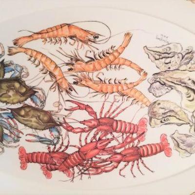 Lot #119  Lot of two Retired New Orleans-themed platters - seafood motif
