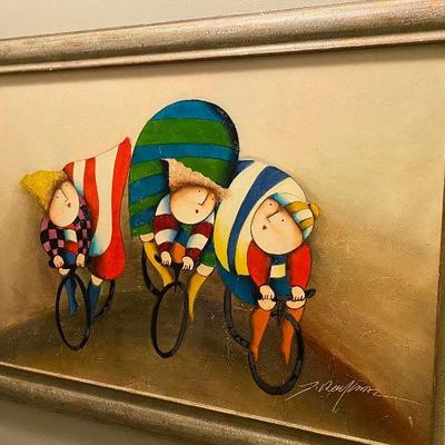 Art - Framed, 3 Bicyclists