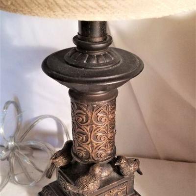 Lot #132 Two piece decorator lot - small lamp and cache pot