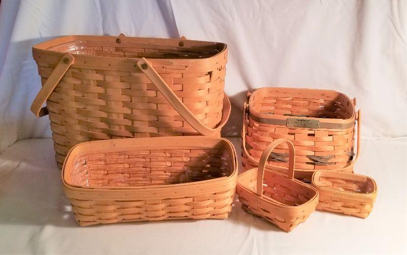 Lot 136 Lot of 5 collectible Longaberger Baskets retired