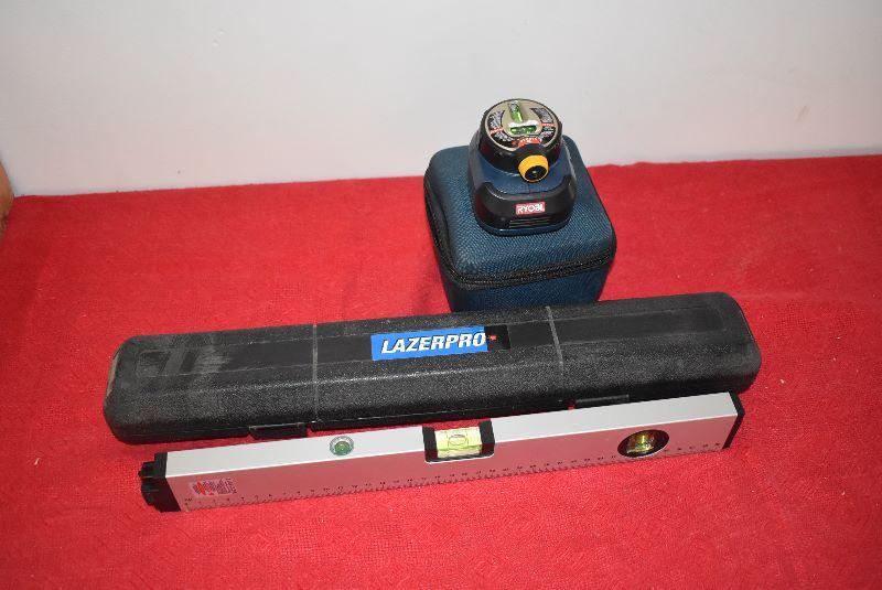 Lot 911, RYOBI Air Grip Laser Level, Lazerpro Level, lot of 2 with