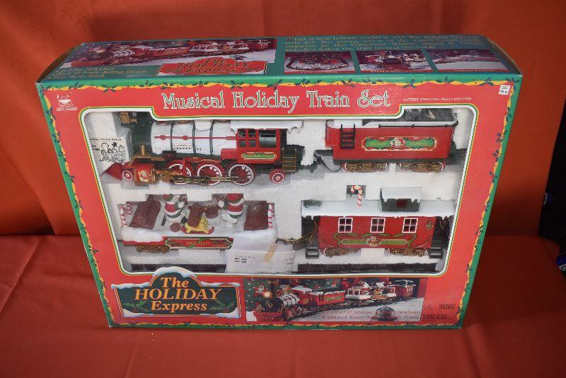 musical holiday train set