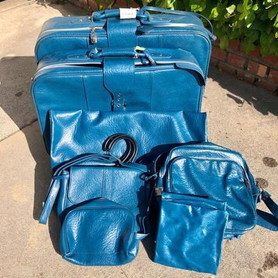 Vintage imitation leather 7-piece luggage set