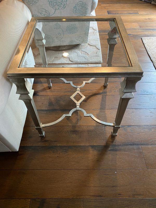 Sylvia End Table Metal/Glass