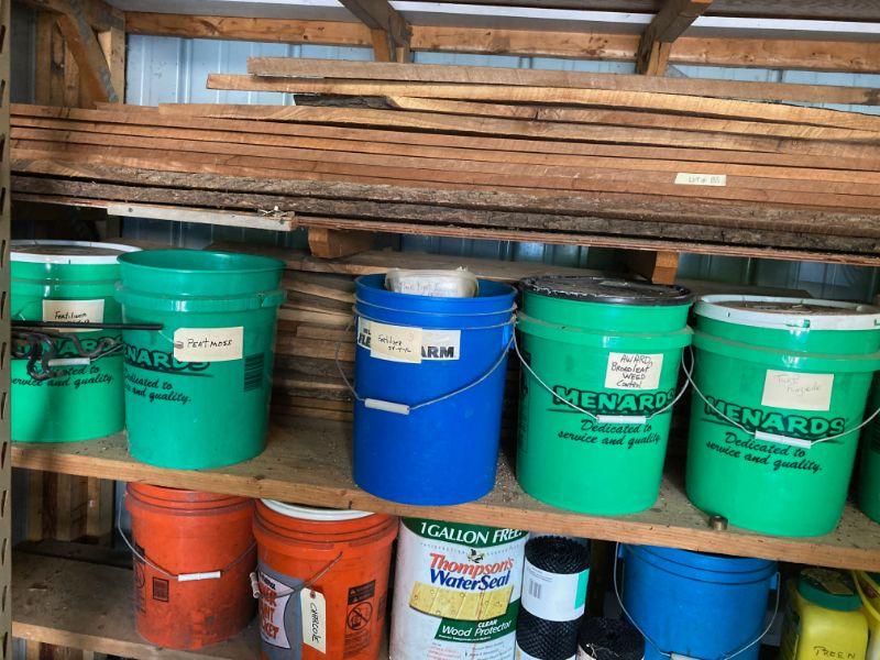 Lot of garden dirt in buckets