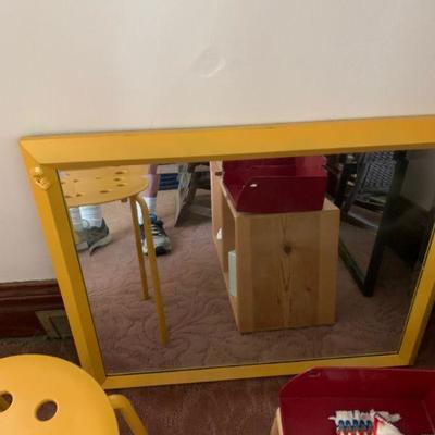 Yellow wall mirror / 70's look