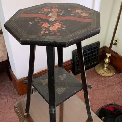 Antique hand painted plant stand