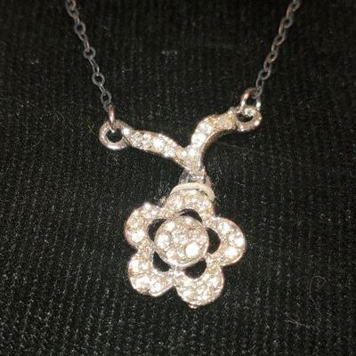 Sterling quartz flower Necklace