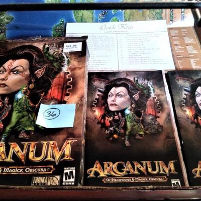 ARGANUM of STEAMWORK & MAGICK OBSCURA PC Computer Game Official Instructional Manuals, MAP, Quick Keys