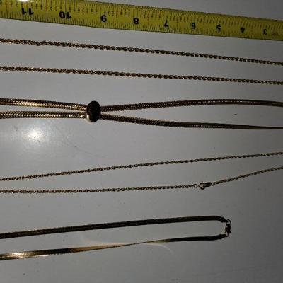 GOLD tone necklace lot