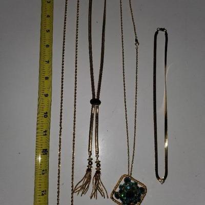 GOLD tone necklace lot