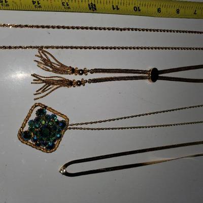 GOLD tone necklace lot